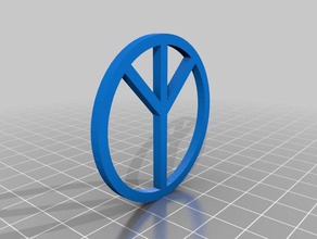 la paz signos y logotipos sin cuello pegatina 3d print model - Mito3D