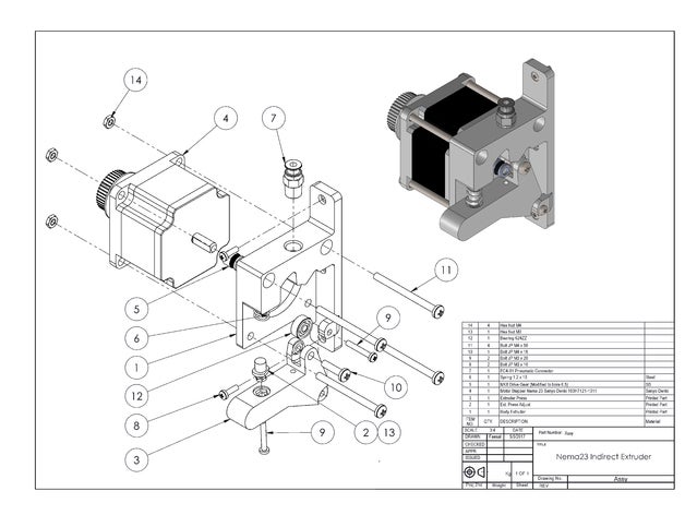 extruder nema23 mk8 3d printer parts 3D print model - Mito3D