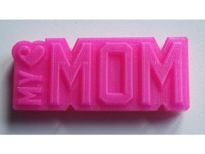 love my mom keychain mothers day keychains 3d print model - Mito3D