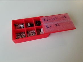 kayar kapaklı kutu 6 bölümler araç sahipleri & kutusu 3d print model - Mito3D