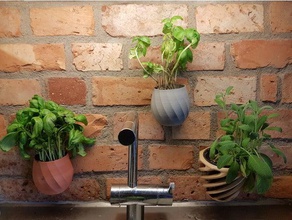 wallmounted flowerpot household flower pot wall mounted 3d print model - Mito3D