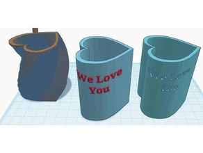 love mug 3d printing cup mothers day pencil holder spiral 3d print model - Mito3D