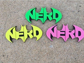 nerd batman logosu sahne sanat batarang sembolü çift ekstruzyon logo prop scdc3d baskı 3d print model - Mito3D
