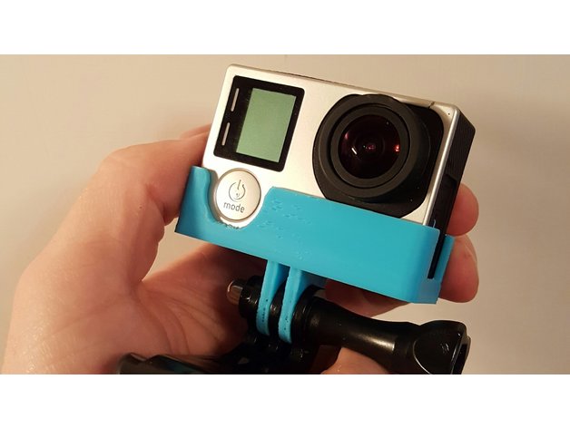 a parte superior aberta do berço gopro hero 4 câmera suporte de ajuste à fricção da prata montagem monte lapso tempo 3D print model - Mito3D