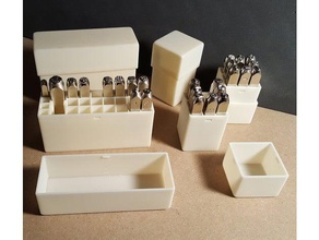 metal stamp organizer holders - 3x3 6mm & 3x9 w three different sizes 4mm 95mm tool boxes box holder 3d print model - Mito3D