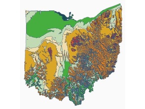 mappa topografica ohio modelli una in sollievo topografico topografia 3d print model - Mito3D