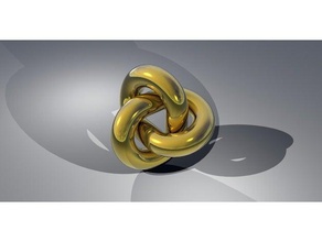 trefoil sculptures illusion optical torus knot twisted 3d print model - Mito3D