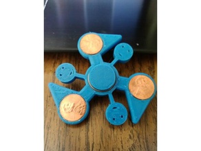 smiley spinner toys & games fidget hand penny 3d print model - Mito3D