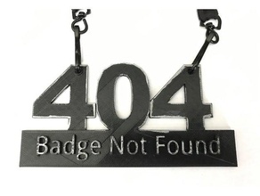 404 badge not found coins & badges 3d print model - Mito3D