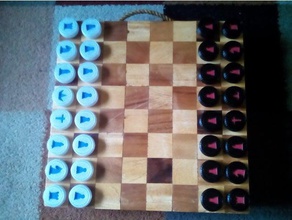 chess pucks set iconographic 3d print model - Mito3D
