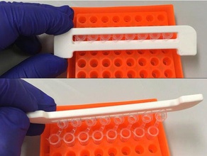 8-strip-pcr-Röhrchen-öffner Biologie 8-strip tubes lab Labor molekulare opener die pcr pcr-Röhrchen Wissenschaft strip tube strip-tubes tool 3d print model - Mito3D