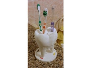 tooth family brushes bathroom toothbrush holder 3d print model - Mito3D