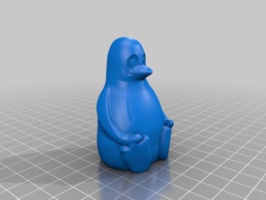 sitting tux animals linux no infill support penguin 3d print model - Mito3D