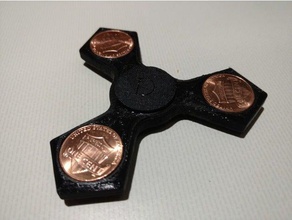 penny fidget giratório brinquedos & games moeda de um centavo spinner 3d print model - Mito3D
