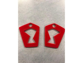 pentagon earrings earring lasercut 3d print model - Mito3D