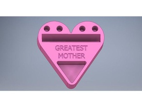 mother's day heart-shaped business card phone holder office heart mother mothers paperclip pencil pen 3d print model - Mito3D