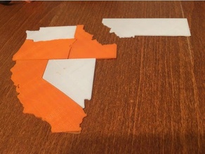 usa states learning 3d print model - Mito3D