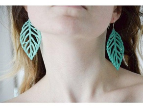 leaves earrings jewelry 3d print model - Mito3D