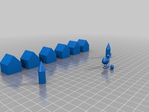 casas rboles y un pato L'impression 3d 3d print model - Mito3D
