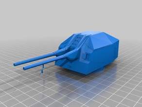 128mm zwilling turret 3d printing battleship 3d print model - Mito3D