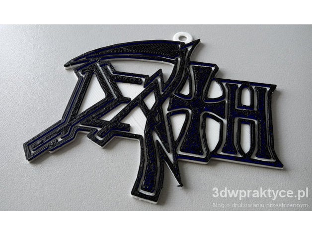 death keychain signs & logos metal 3D print model - Mito3D