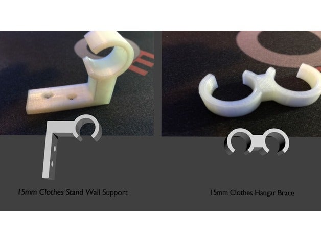 abow walmart giyim raf destekler ev gereçleri 15 mm dirsek askı destek 3D print model - Mito3D