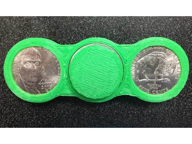 6 de níquel fidget spinner juegos y juguetes moneda hilanderos 3D print model - Mito3D