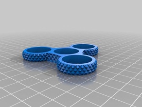 knurled spinner remix toys & games edc fidget tri-spinner 3d print model - Mito3D