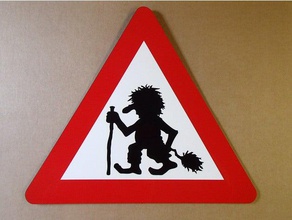 troll crossing sign toy & game accessories office rpg aid 3d print model - Mito3D