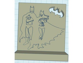 batman batgirl anahat 2d sanat 3d print model - Mito3D
