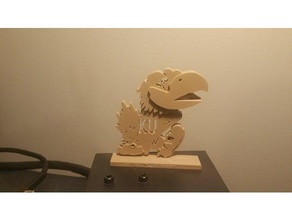 jayhawk stand esculturas 3d print model - Mito3D