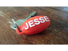 rugby ball keychains keychain name 3d print model - Mito3D