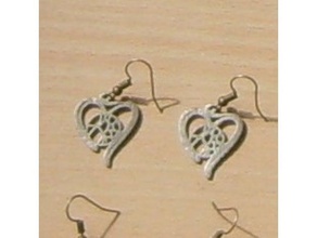 voronoi heart earring earrings hearts design 3d print model - Mito3D