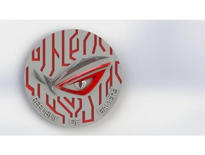 asus rog symbol maker coin coins & badges awesome badge modelling solidworks tutorial 3d print model - Mito3D
