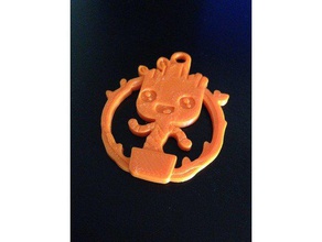 baby groot keychain keychains key chain 3d print model - Mito3D