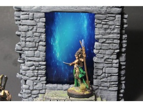 openforge ruined stone portal toy & game accessories cell phone dnd tiles dungeon miniatures openforge2 pathfinder rpg tabletop terrain tile 3d print model - Mito3D