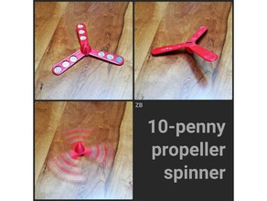 10-penny propeller spinner mechanical toys top 3d print model - Mito3D