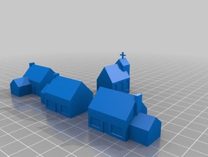 6mm buildings models building miniature wargaming 3d print model - Mito3D