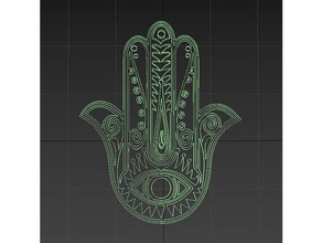 hamsa amulet signs & logos 3d print model - Mito3D
