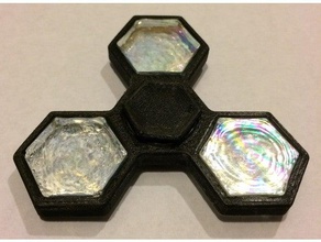 glass mosaic hex fidget spinner toys & games hand toy hexagon triple 3d print model - Mito3D