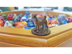 shiba 25mm de base animaux le mdn miniature donjons dragons table jeu 3d print model - Mito3D