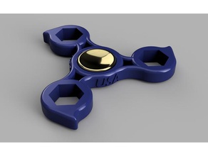 tri-porca giratório eua mecânico de brinquedos fidget mão brinquedo spinner 3d print model - Mito3D