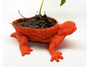 draudi planteur les conteneurs de dragon la fleur pot gaudi lézard parc g l'apl jardinière 3d print model - Mito3D