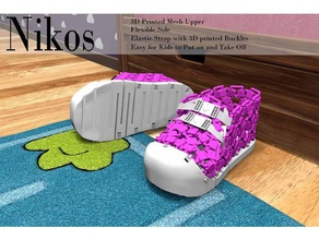 nikos a moda pano tecido flexable calçado crianças os sapatos 3d print model - Mito3D