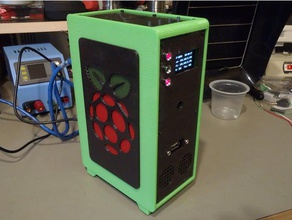 raspberry pi desktop tower case computer adafruit oled 3 camera hdd housing tinyoled 3d print model - Mito3D