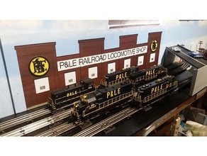p&le mckees rocks locomotive shop wall v21 buildings & structures brick model railroad 3d print model - Mito3D