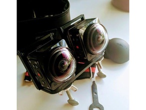 stereoscopic camera mount kodak pixpro sp360 4k tripod head 3d print model - Mito3D