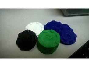 mini empilhável fichas de poker 25mm brinquedo & acessórios para jogos tokens pokerchips 3d print model - Mito3D