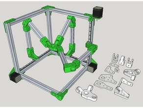 tripteron trois axes fused filament fabrication de l'imprimante favori à la place du robot Les imprimantes 3d 2020 extrusion l'extrusion d'aluminium cartésien reprap 3d print model - Mito3D