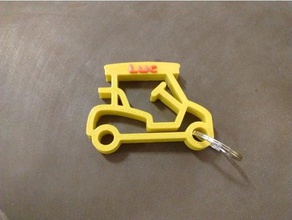luc - golf-cart Schlüsselbund Schilder & logos 3d-Schlüsselanhänger Warenkorb golf keychain 3d print model - Mito3D